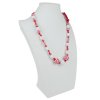 Dámsky náhrdelník s korálkami červeno biely