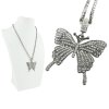 Štrasový náhrdelník s motýľom v čiernom prevedení