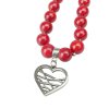 Dámsky náhrdelník z polodrahokamu Koral červený s príveskom Dámsky náhrdelník z polodrahokamu Koral červený s príveskom srdce ®srdce ®