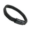 Pánsky náramok čierny z cirurgickej ocele retiazkový -21cm- Casey I.