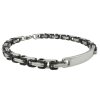 Pánsky náramok s platničkou kráľovský vzor  strieborný čierny  - Forest I. -22  cm
