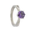 Prsteň z chirurgickej ocele s fialovým očkom/prstene z chirurgickej ocele