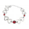 Náramok dámsky srdiečka - červený