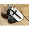 Oceľová retiazka s príveskom platnička s modlitbou a kríž