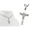Retiazka s príveskom z ocele kríž s Ježišom Kristom