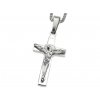 Retiazka s príveskom z ocele kríž s Ježišom Kristom