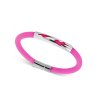Dámsky silikónový náramok s ozdobou z ocele - ružový