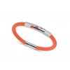 Dámsky silikónový náramok s ozdobou z ocele - oranžový