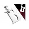 Retiazka s príveskom písmeno B z chirurgickej ocele - 1,7 cm