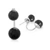 Dvojité náušnice s fazetovým výbrusom - čierné