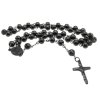 Ruženec z chirurgickej ocele v čiernej farbe 8 mm - Rosarium VI.