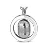 Pánsky prívesok s kapsulou s modlitbou z ocele v striebornej farbe