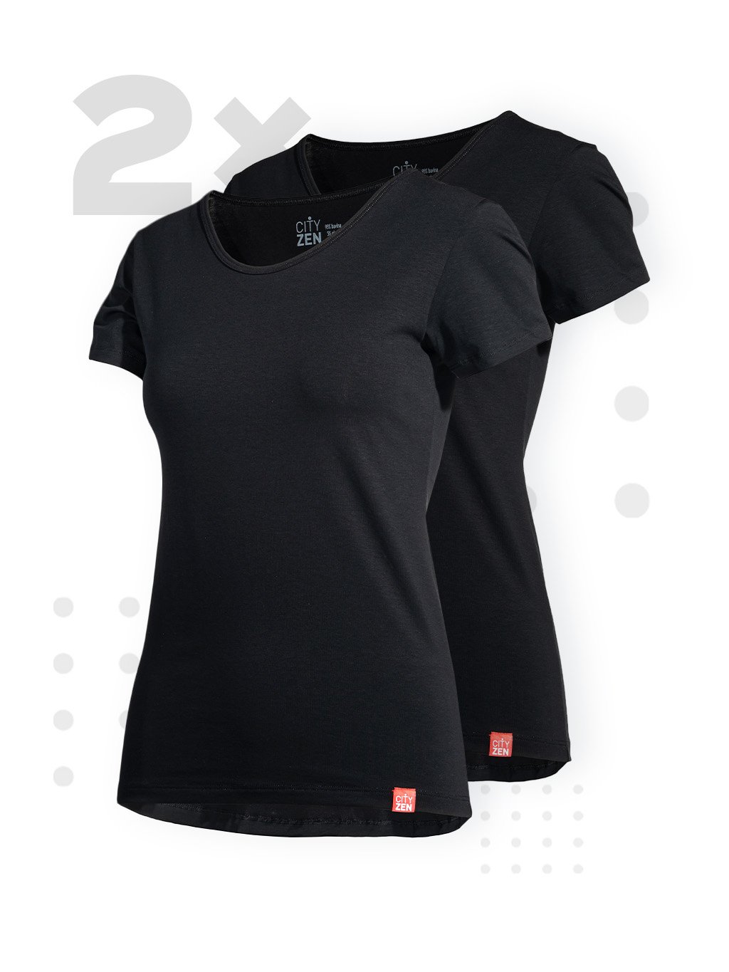 Duopack dámských klasických triček CityZen - čierna