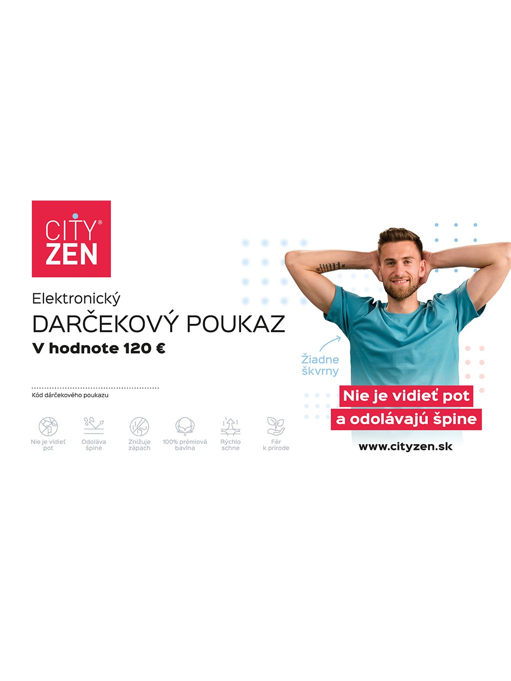 Elektronický darčekový poukaz CityZen v hodnote 120 EUR