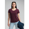 Dámské bavlněné triko CityZen vínové klasické s elastanem (Velikost XS/34)