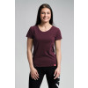 Dámské bavlněné triko CityZen vínové klasické s elastanem (Velikost XS/34)