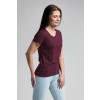 Dámské bavlněné triko CityZen vínové klasické s elastanem (Velikost XS/34)