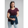 Dámské bavlněné triko CityZen vínové klasické s elastanem (Velikost XS/34)