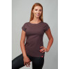 Dámské bavlněné triko CityZen dark cherry kimonový rukáv s elastanem (Velikost XS/36)
