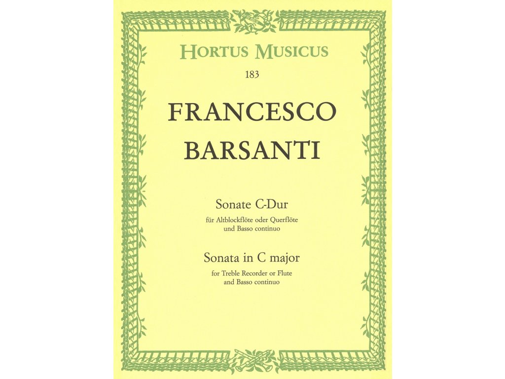 7450 barsanti sonata in c major for treble recorder or flute and basso continuo
