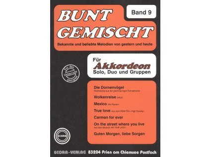 6466 bunt gemischt 9 zname melodie v uprave pro jeden nebo dva akordeony