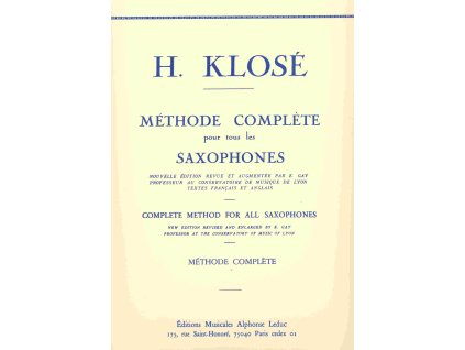 22561 complete method for all saxophones by h klose saxofon
