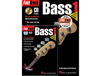 20956 fasttrack bass 1 starter pack book cd dvd