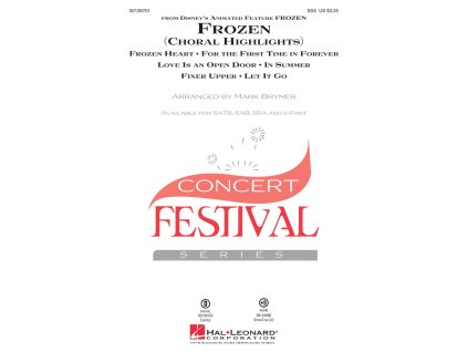 12514 frozen choral highlights ssa a klavir akordy