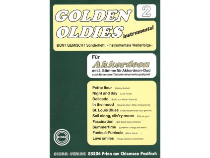 5587 golden oldies for accordion 2 skladby v uprave pro jeden nebo dva akordeony