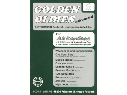 5563 golden oldies for accordion 6 skladby v uprave pro jeden nebo dva akordeony