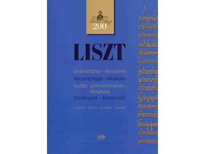 30115 liszt memento pages miniatures for piano klavir