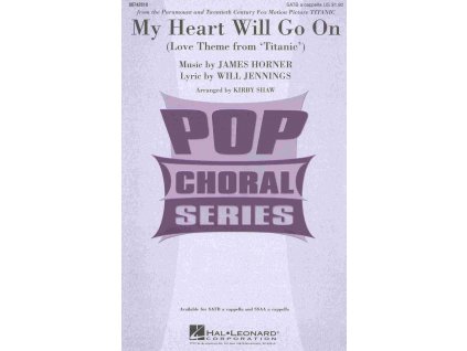 7045 my heart will go on satb a cappella