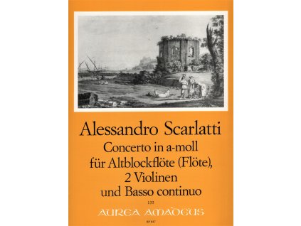 16705 scarlatti alessandro concerto in a moll altova zobcova fletna pricna fletna 2x housle a basso continuo klavir violoncello
