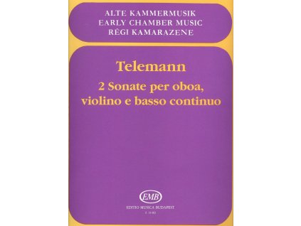 8911 telemann 2 sonate pro hoboj housle a klavir basso continuo