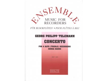 10462 telemann concerto for 4 alto recorders skladba pro 4 altove zobcove fletny