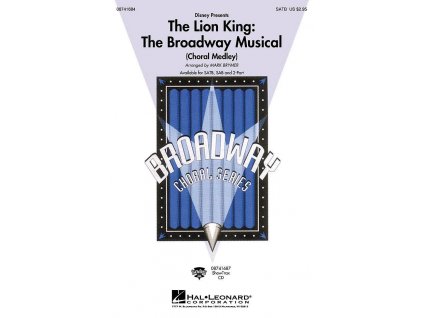 20596 the lion king the broadway musical choral medley satb piano chords
