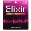 ELIXIR Nanoweb 11/52 struny na akustickú gitaru, Phosphor bronze - Custom Light, kov