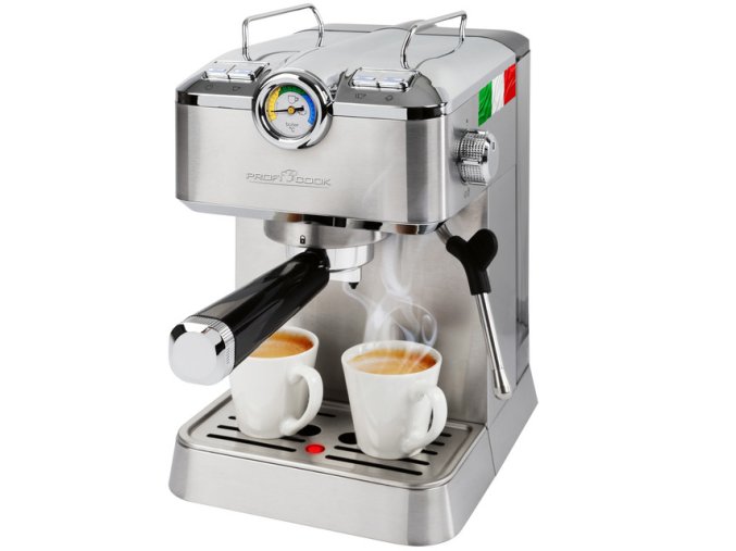 ProfiCook ES-KA 1267 espresso 2v1 (20 barů),pákové, nástavec na kapsle