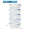 Classbach - FHD 4007 - set of 5 fresh food containers (5 x 1l)