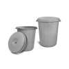 Kôš na odpad, plastový s vekom sivý