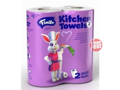 Kuchyňské utěrky FINITO 10 m, 2vrstvá celulóza, 2 kusy/balení