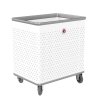 Vozík do prádelny s pevným dnem bílý, děrovaný