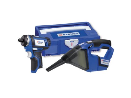 BERNER Aku šroubovák BACS-1 12 V a aku vysavač BACDVC 12 V, Bera-Clic, bez akumulátoru/nabíječky