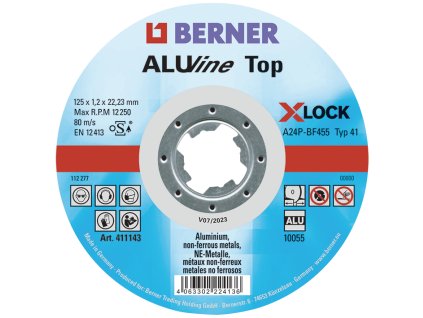 BERNER Řezný kotouč Top X-LOCK ALUline 125 x 1.2 x 22.23 mm