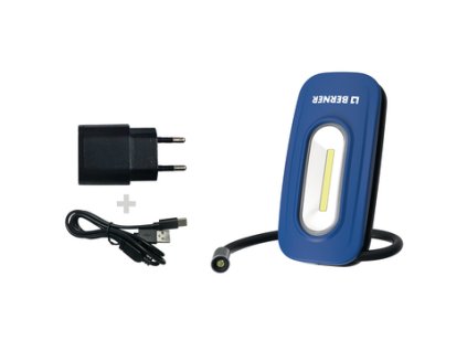 BERNER Sada Flex Pocket Light 2 v 1 s kabelem USB, typ C / USB + nabíječka 230 V / USB LED