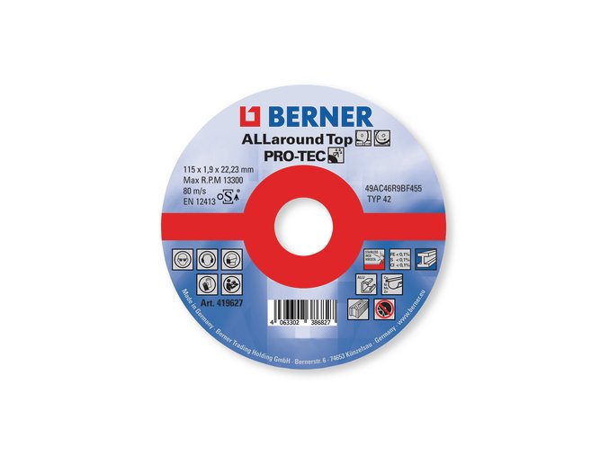 BERNER Řezný kotouč ALLaround Top 115 x 1,9 x 22 mm