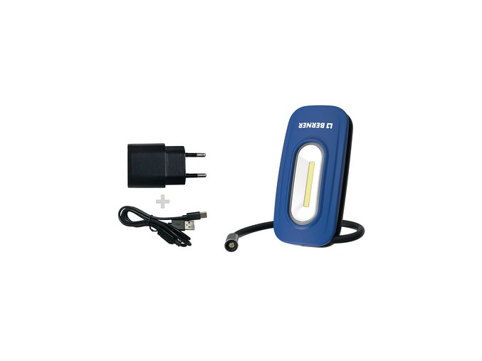 BERNER Sada Flex Pocket Light 2 v 1 s kabelem USB, typ C / USB + nabíječka 230 V / USB LED