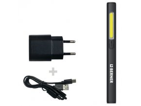 BERNER Sada Pen Light Slim s kabelem USB, typ C / USB + nabíječka 230V / USB LED