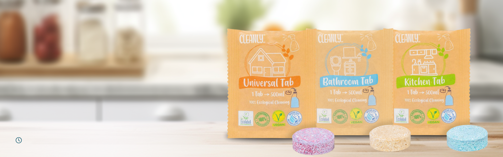 cleanly eco tablety na kuchyňu, kúpeľňu aj celú domácnosť