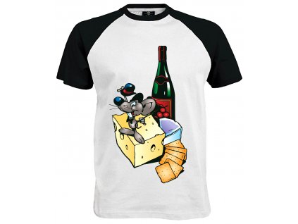 T-Shirt Myšák mit Wein